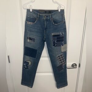 Ralph Lauren Blue Patchwork Straight Leg Jeans NWT Size 2